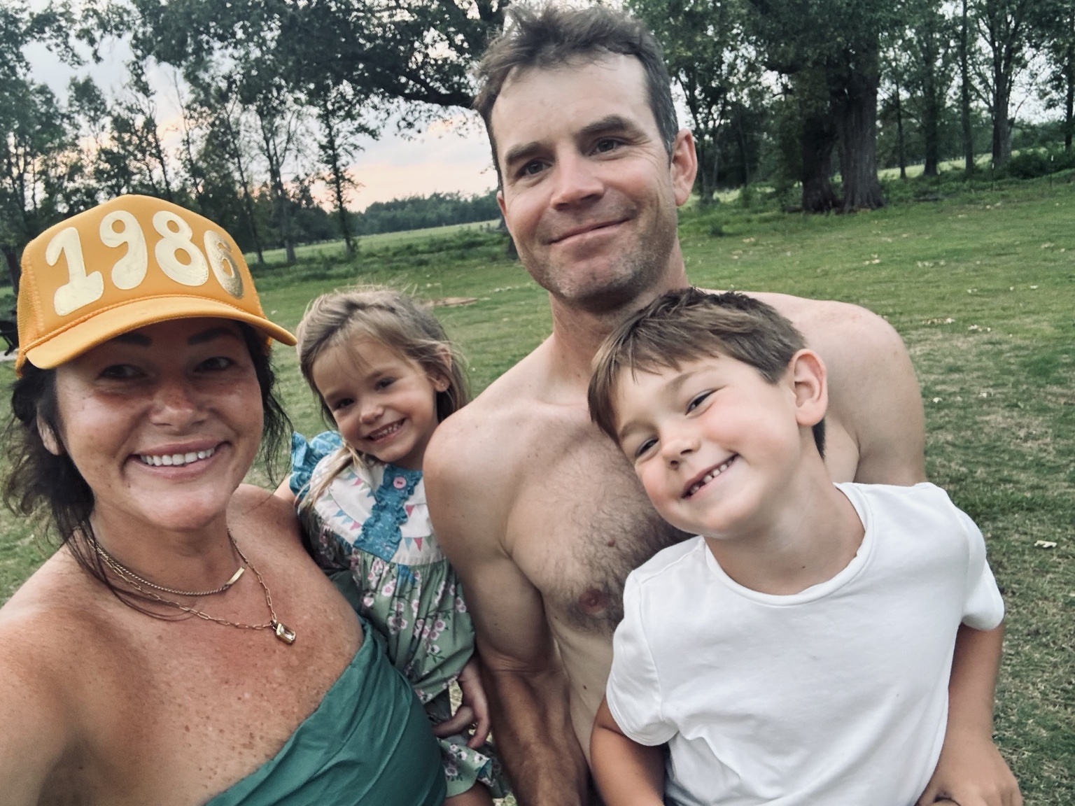 The Womack family smiling together